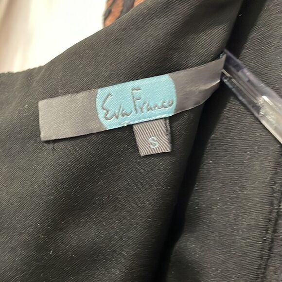 EVA FRANCO Anthropologie black pink lace sheer front midi cocktail dress S - Picture 6 of 9